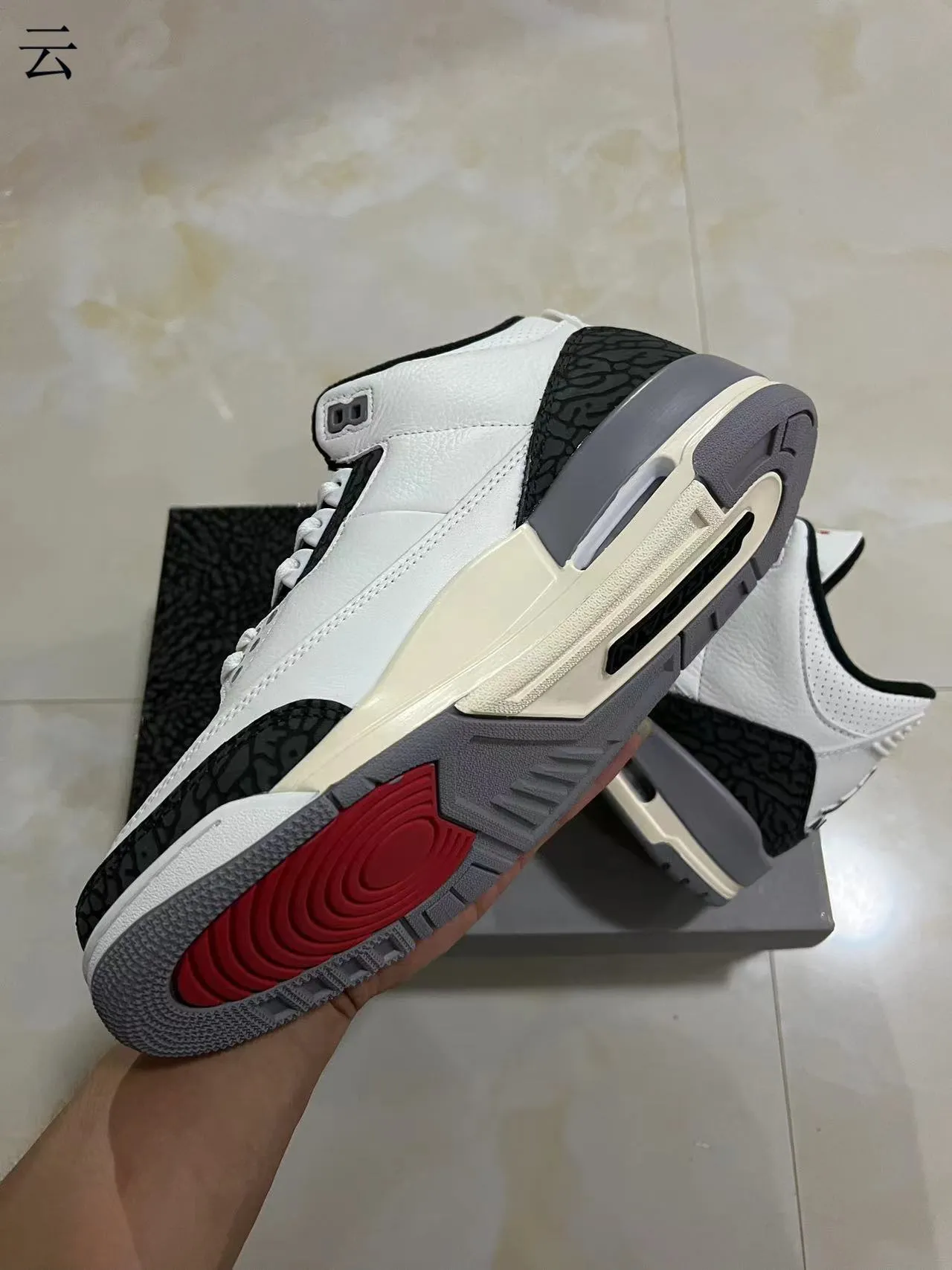 Air Jordan 3 White Black Elephant Print Basketball Shoes 6