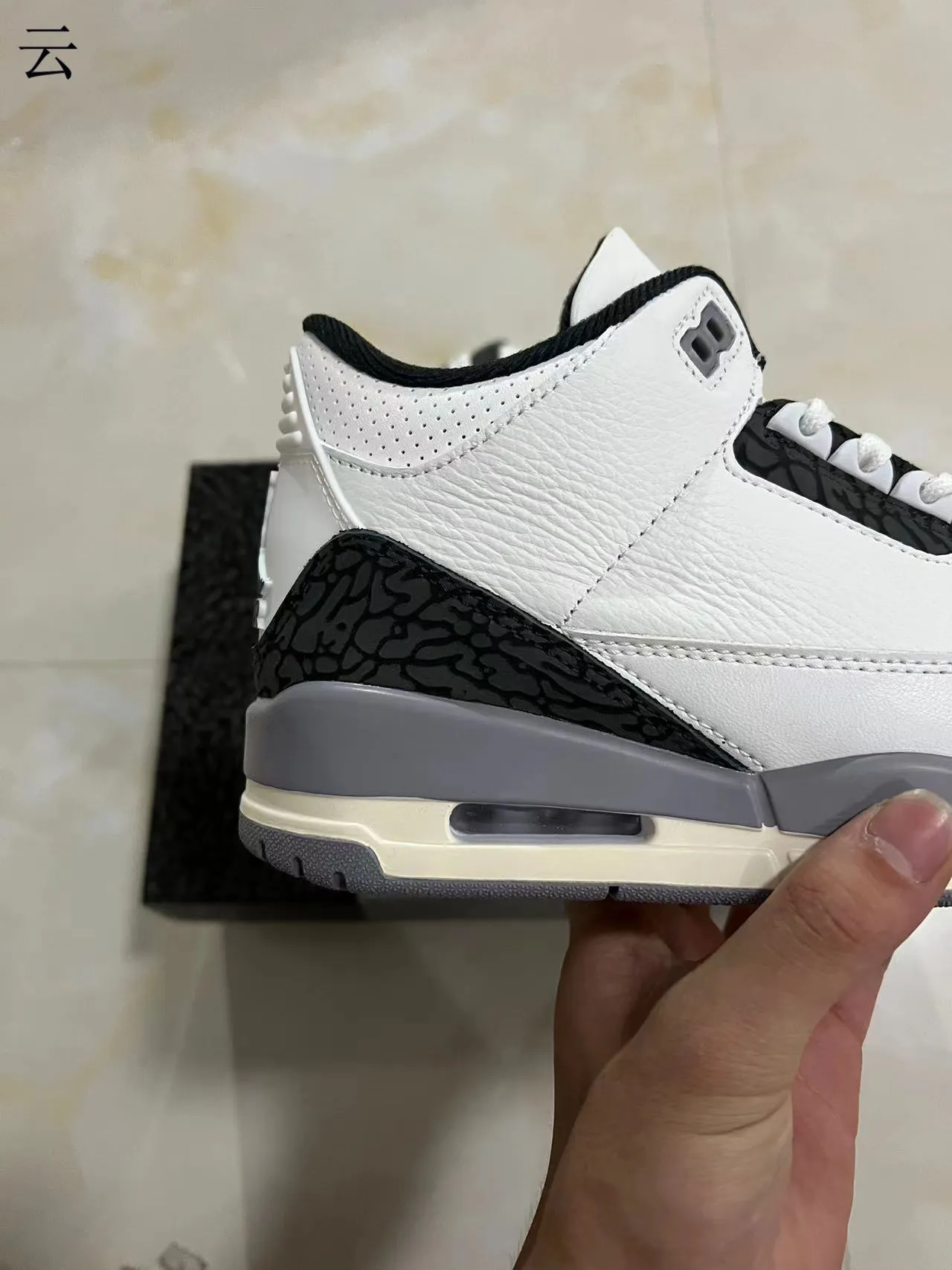 Air Jordan 3 White Black Elephant Print Basketball Shoes 7