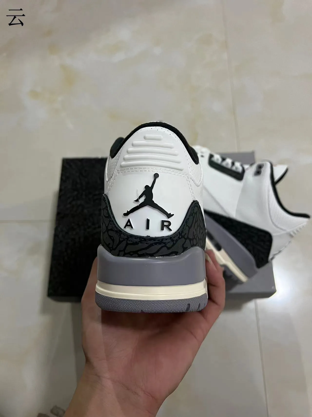 Air Jordan 3 White Black Elephant Print Basketball Shoes 8
