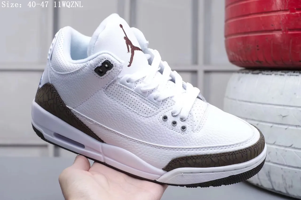 Air Jordan 3 White Elephant Print Basketball Shoes 3