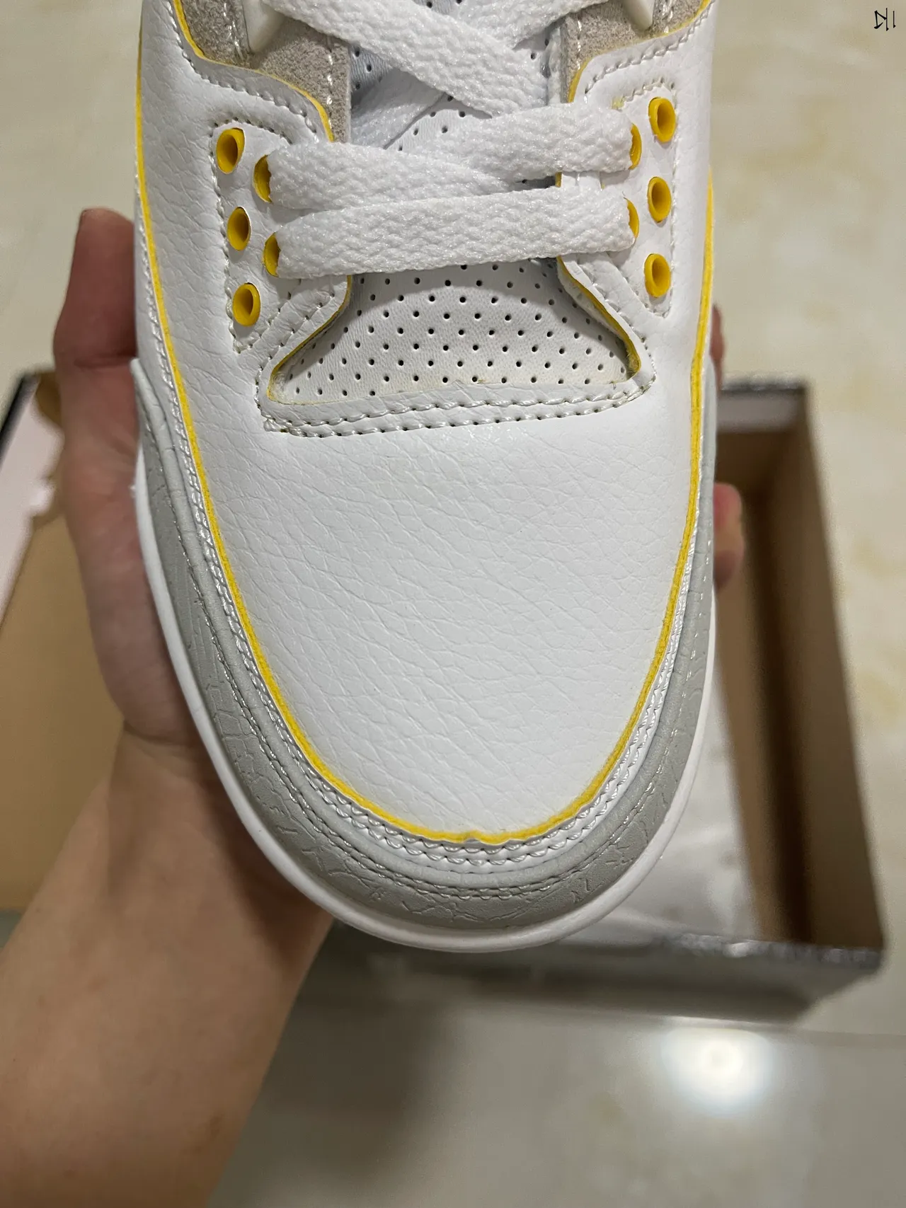 Air Jordan 3 White Gray Yellow Orange Navy Basketball Shoes 3
