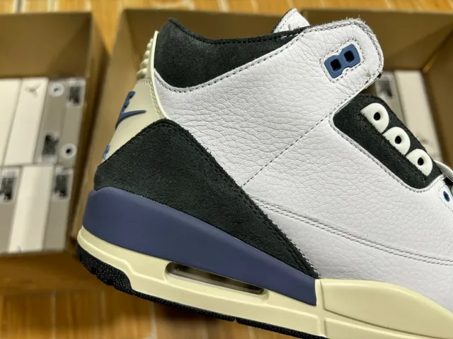 Air Jordan 3 White Navy Black Cream Basketball Shoes 3