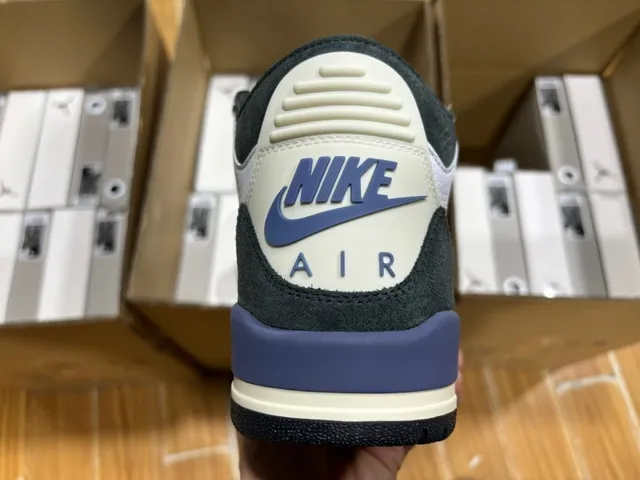 Air Jordan 3 White Navy Black Cream Basketball Shoes 5