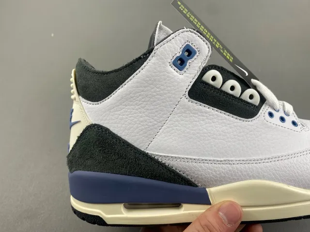 Air Jordan 3 White Navy Black Cream Basketball Shoes 9