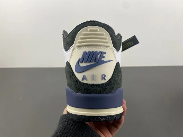 Air Jordan 3 White Navy Black Cream Basketball Shoes 10