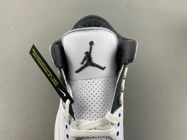 Air Jordan 3 White Navy Black Cream Basketball Shoes 13