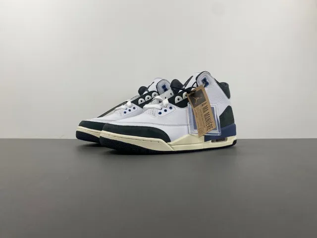 Air Jordan 3 White Navy Black Cream Basketball Shoes 16