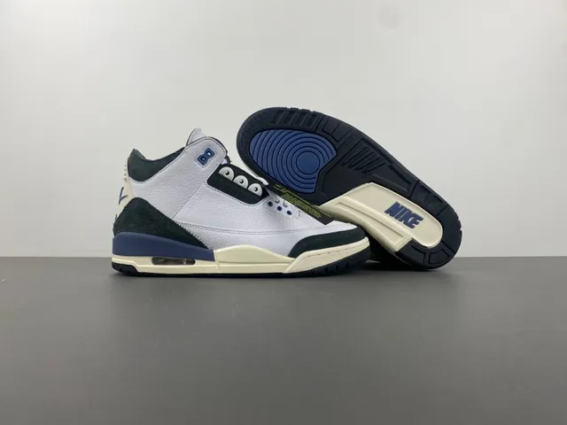 Air Jordan 3 White Navy Black Cream Basketball Shoes 18