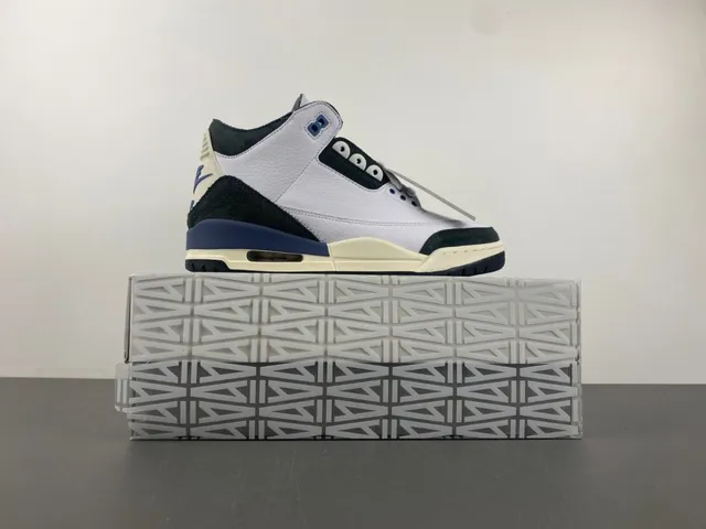 Air Jordan 3 White Navy Black Cream Basketball Shoes 21