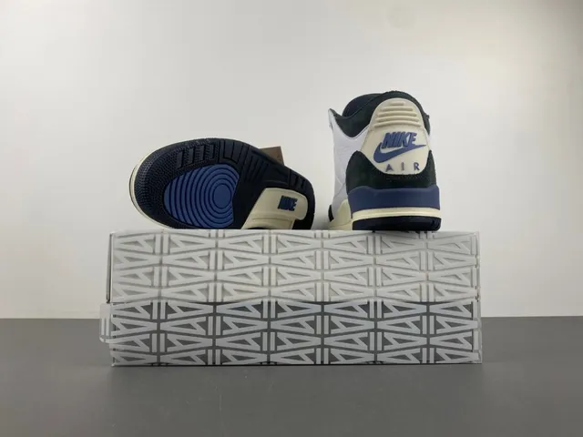 Air Jordan 3 White Navy Black Cream Basketball Shoes 22