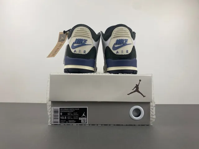 Air Jordan 3 White Navy Black Cream Basketball Shoes 23