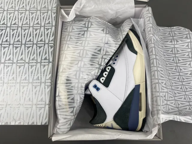 Air Jordan 3 White Navy Black Cream Basketball Shoes 24