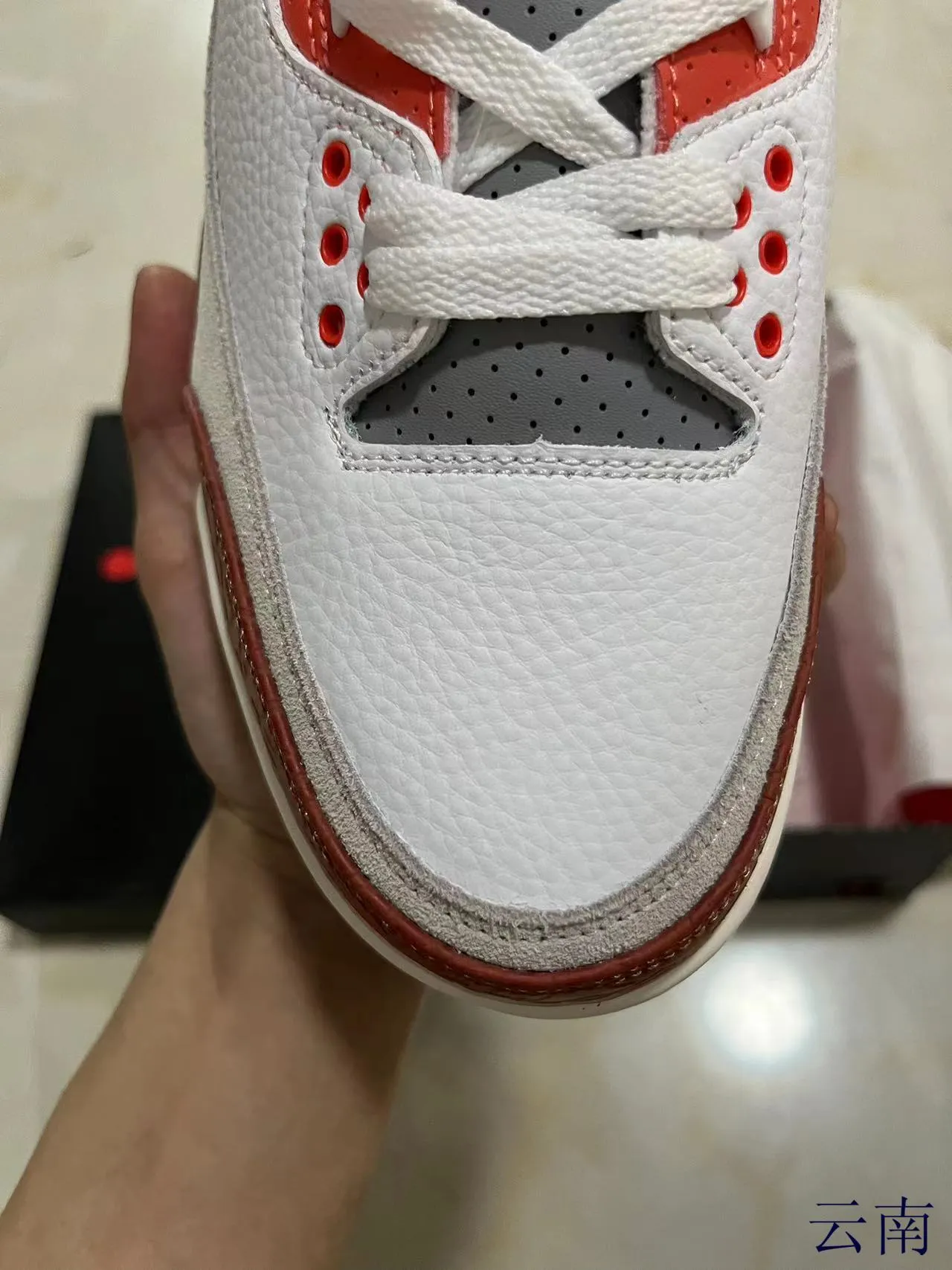 Air Jordan 3 Branco Vermelho Elefante Tênis de Basquete 3