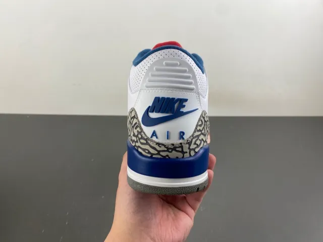 Air Jordan 3 White Royal Blue Elephant Print Basketball Shoes 4