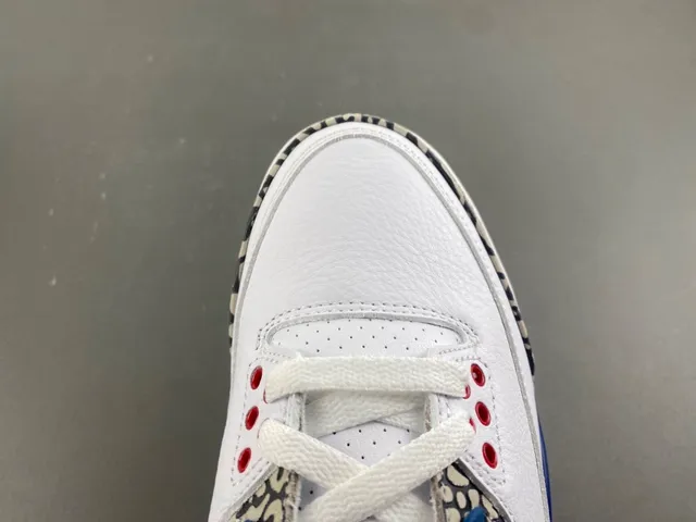 Air Jordan 3 White Royal Blue Elephant Print Basketball Shoes 5