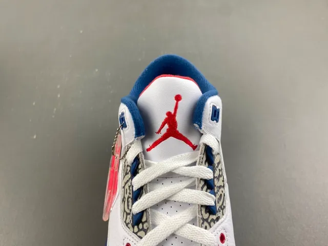 Air Jordan 3 White Royal Blue Elephant Print Basketball Shoes 6