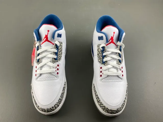 Air Jordan 3 White Royal Blue Elephant Print Basketball Shoes 11