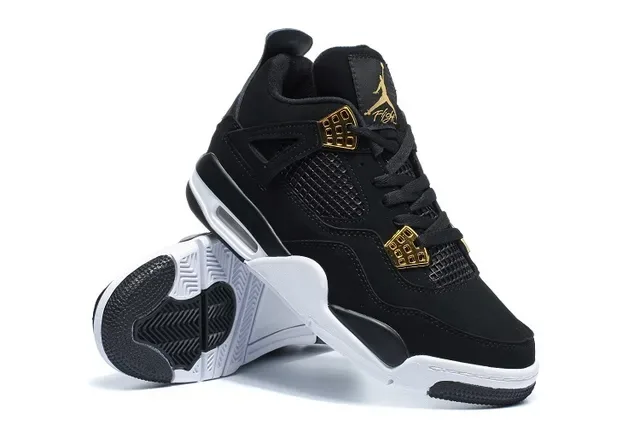 Air Jordan 4 Noir et Or Chaussures de Basketball 3