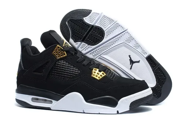 Air Jordan 4 Noir et Or Chaussures de Basketball 4