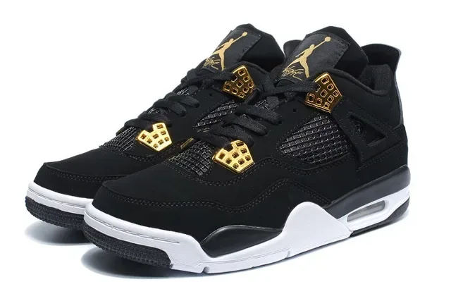 Air Jordan 4 Noir et Or Chaussures de Basketball 5