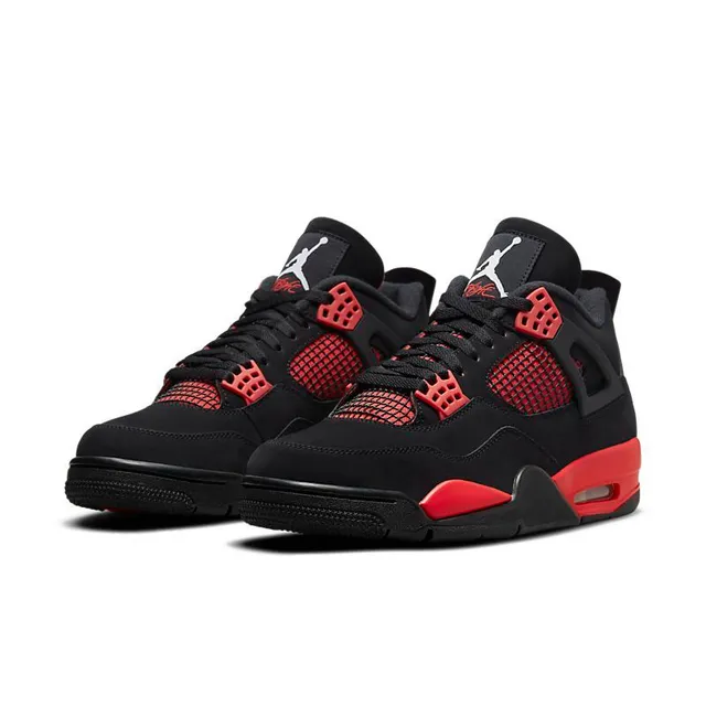 Chaussures de basketball Air Jordan 4 noir et rouge universitaire 3