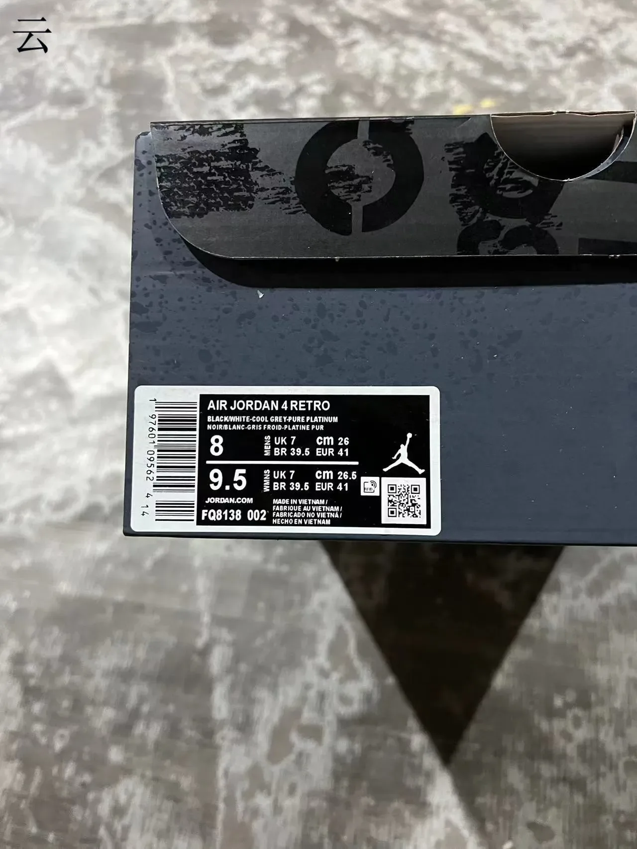 Air Jordan 4 Preto Cinza Salpicado Tênis de Basquete 10