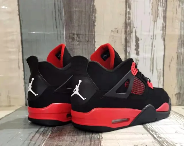 Air Jordan 4 Black Red Basketball Shoes 2