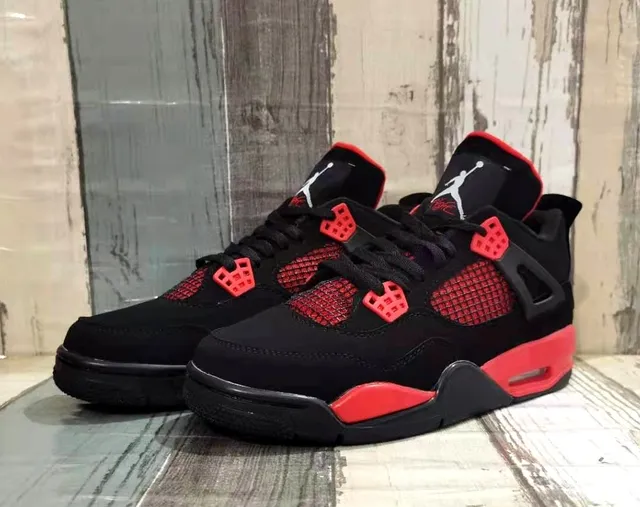 Air Jordan 4 Black Red Basketball Shoes 3
