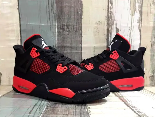 Air Jordan 4 Black Red Basketball Shoes 4