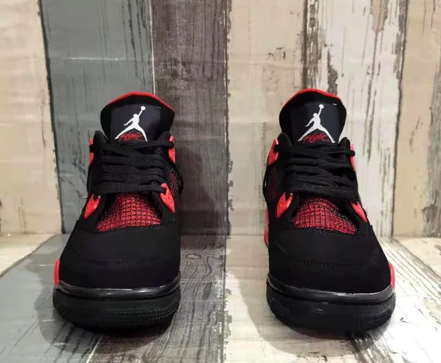 Air Jordan 4 Black Red Basketball Shoes 5