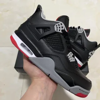 Air Jordan 4 Black Red Gray Basketball Shoes