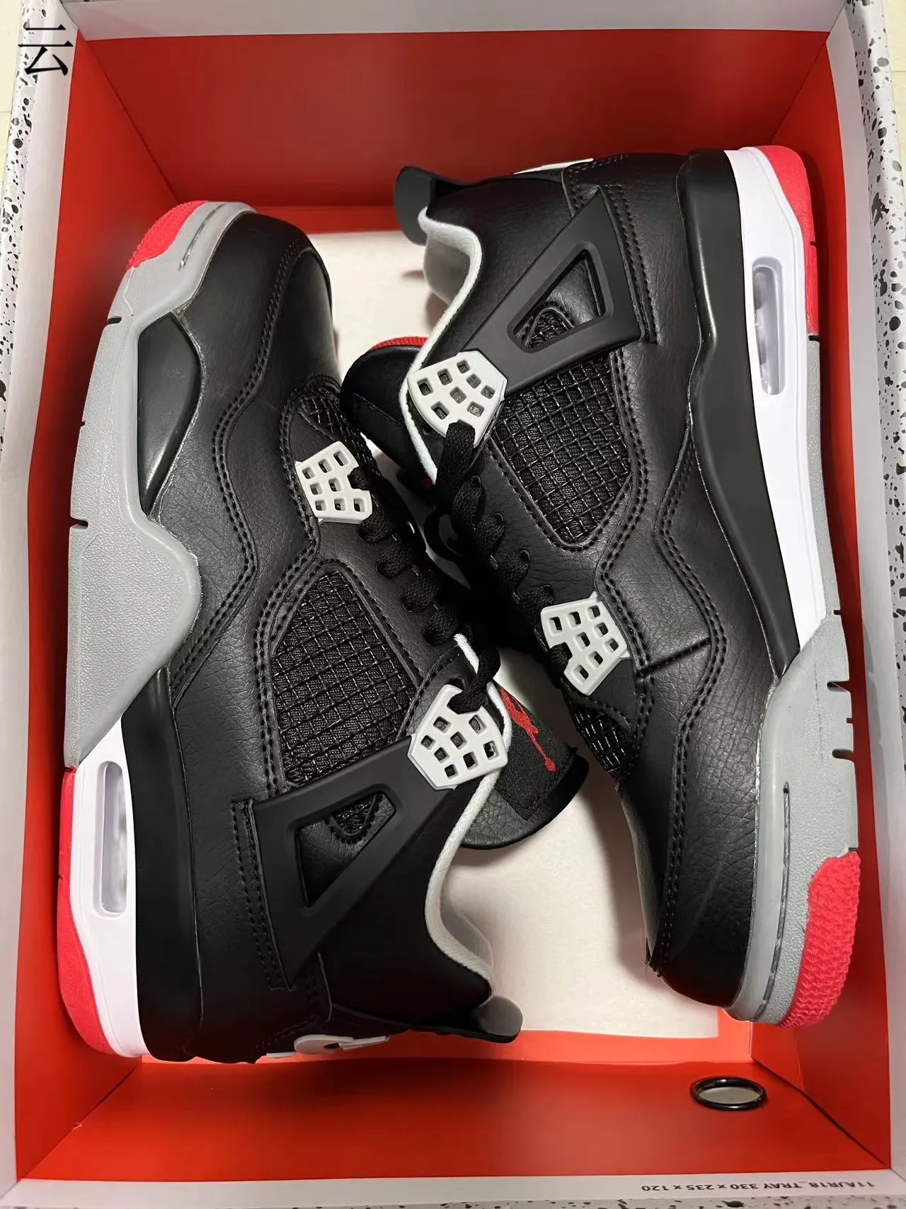 Air Jordan 4 Black Red Gray Basketball Shoes 3