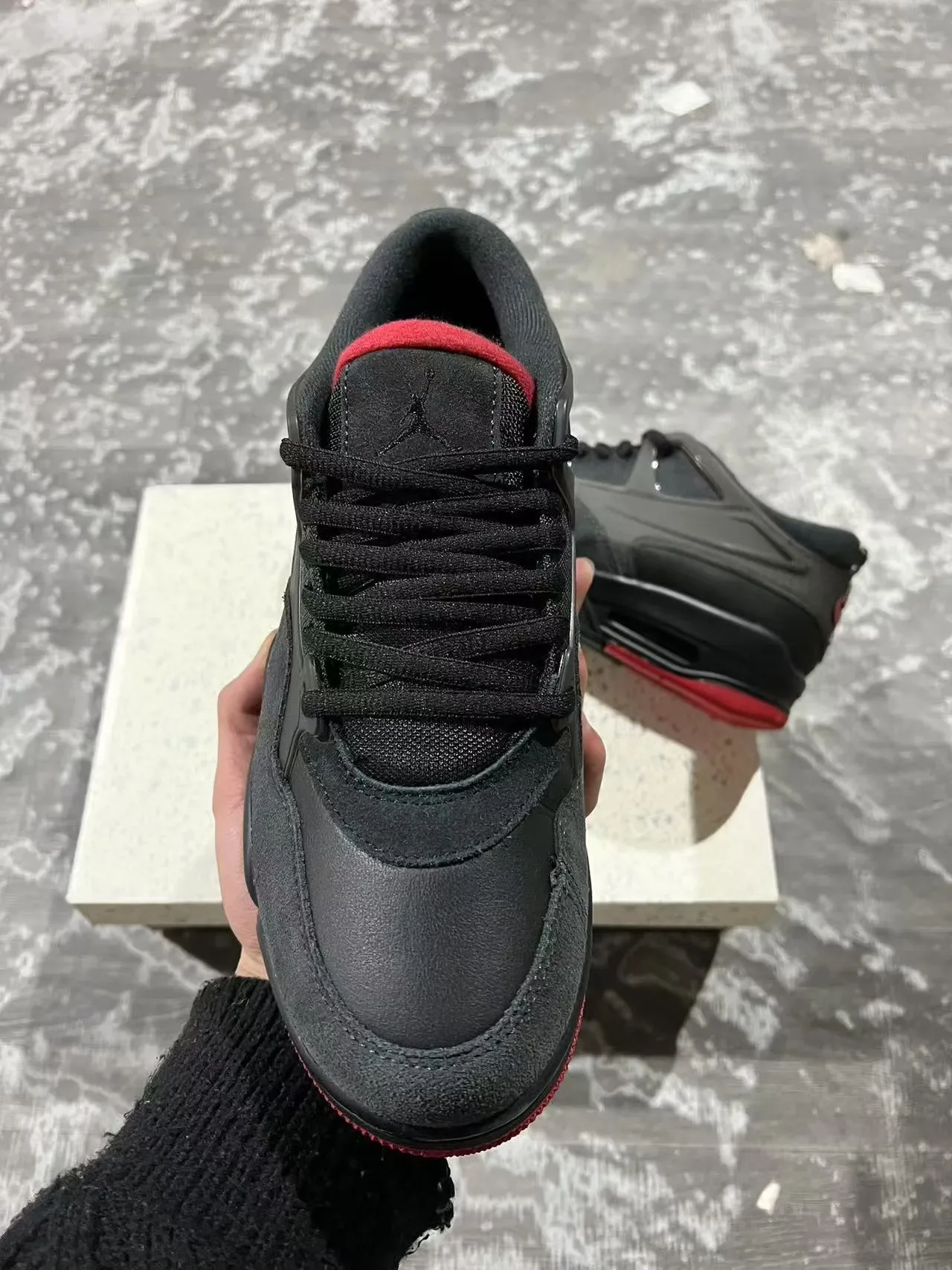 Air Jordan 4 Black Red Lifestyle Sneakers 3