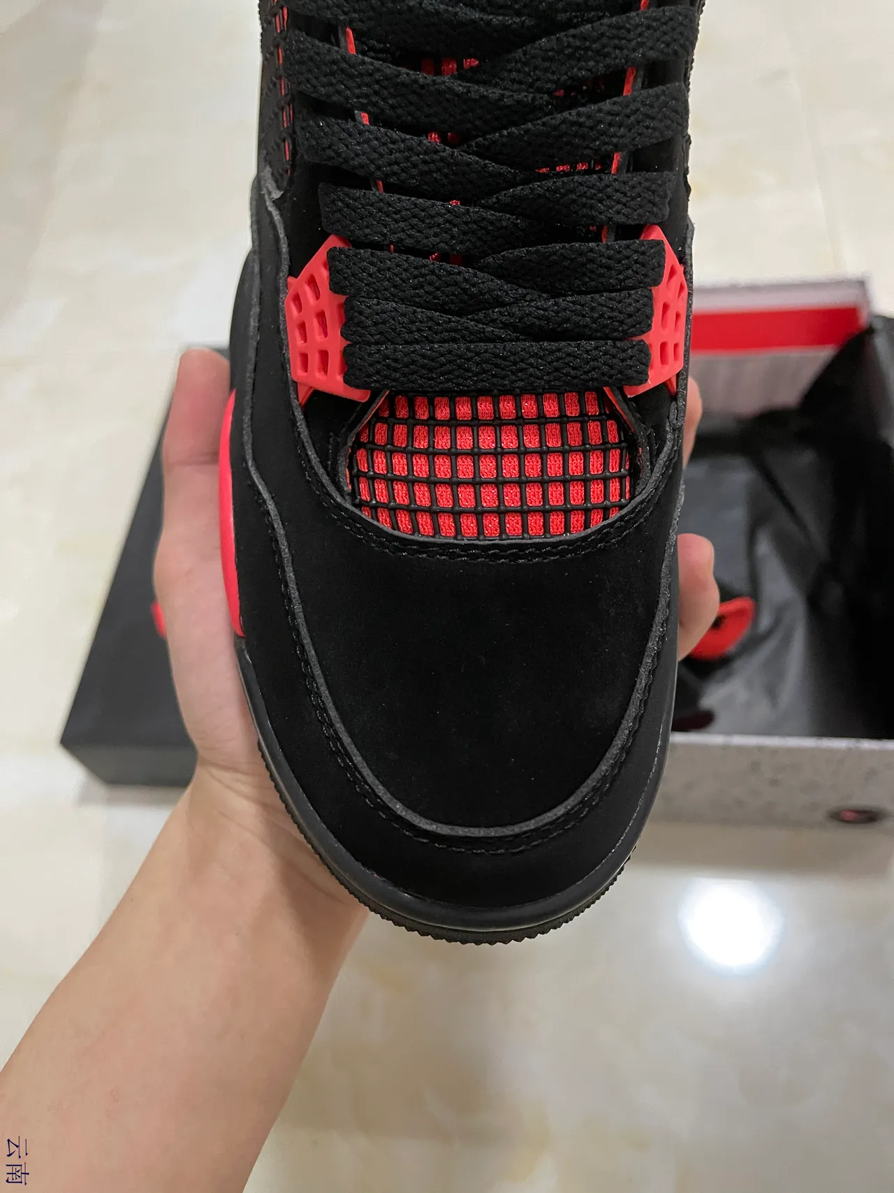 Air Jordan 4 Black University Red Basketball Shoes 3