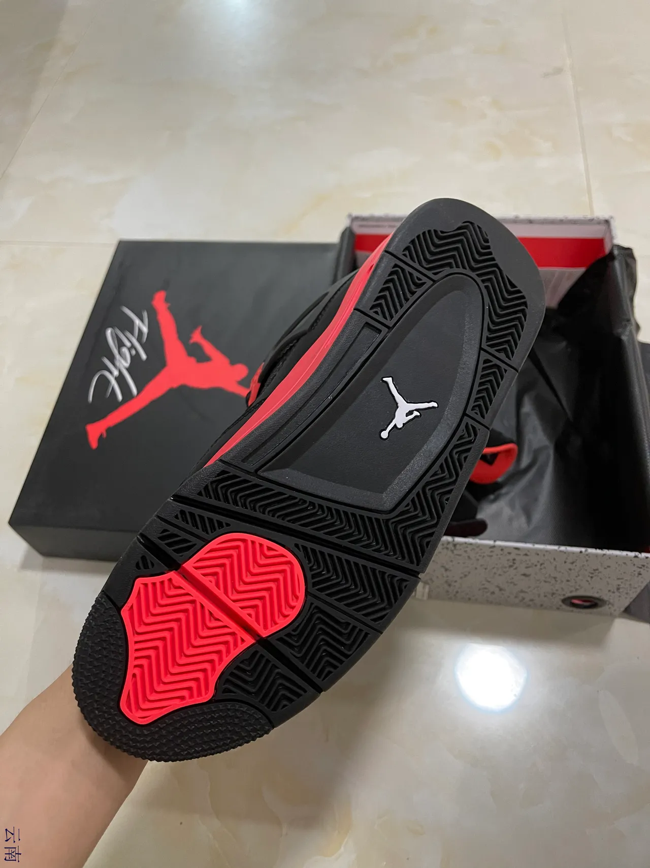 Air Jordan 4 Black University Red Basketball Shoes 5