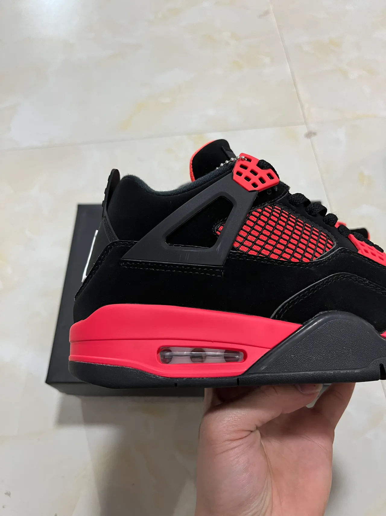 Air Jordan 4 Black University Red Basketball Shoes 6