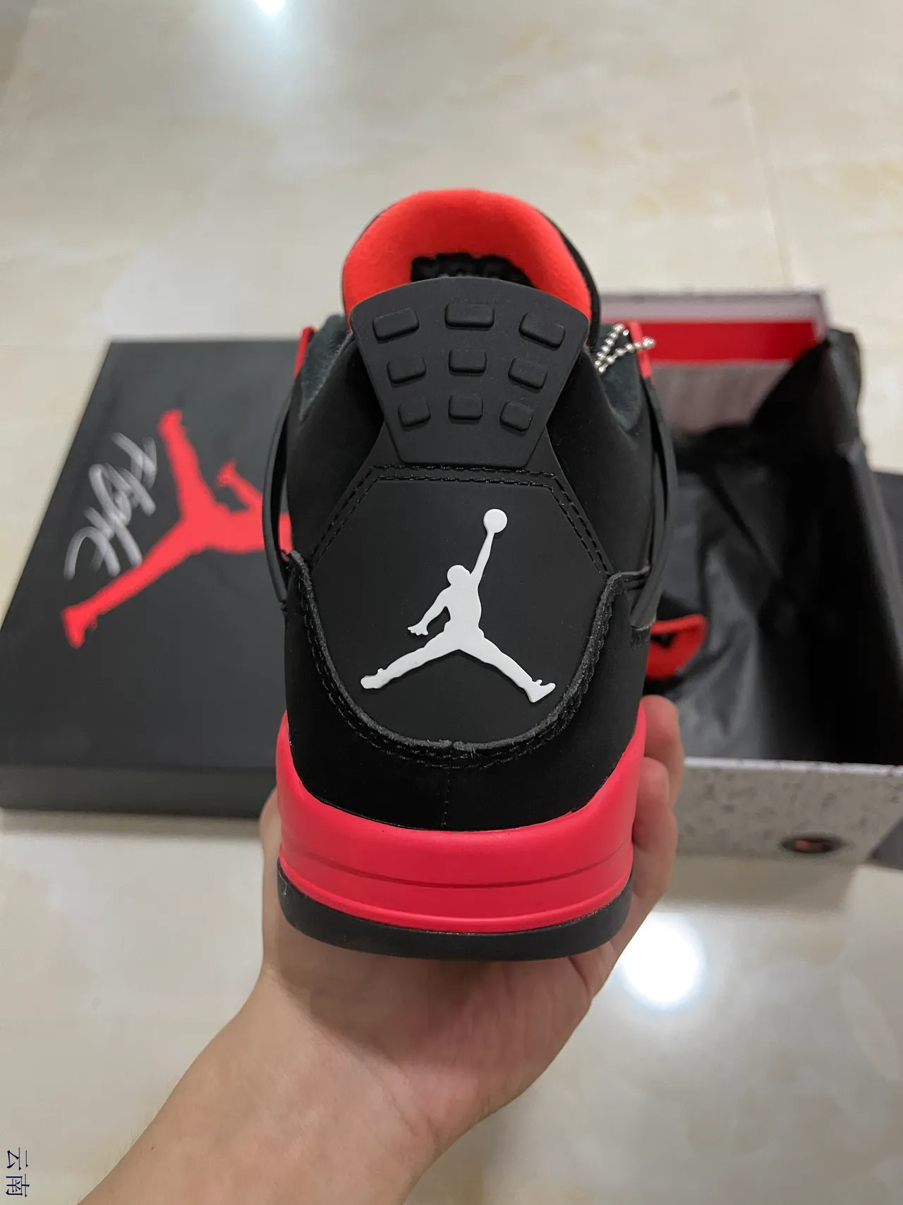 Air Jordan 4 Black University Red Basketball Shoes 7