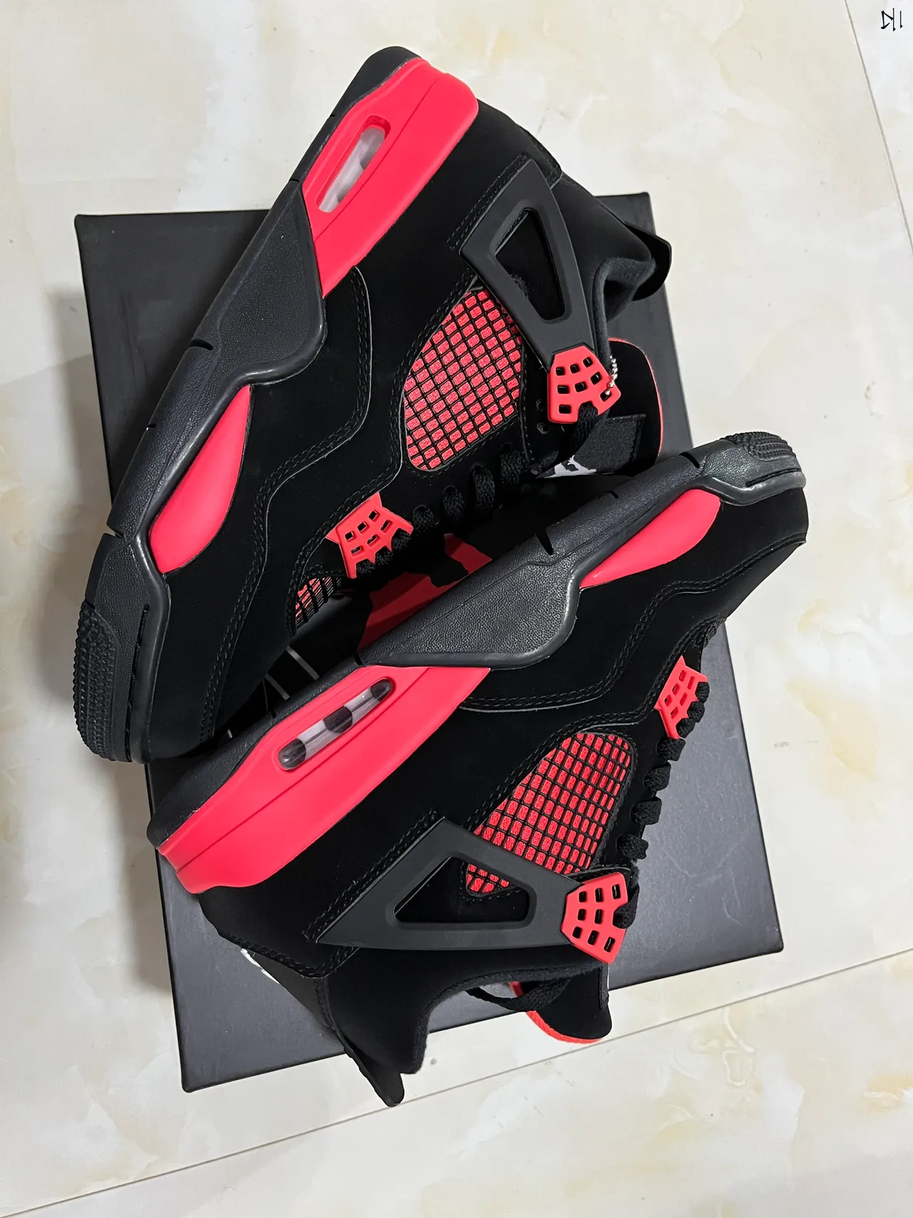 Air Jordan 4 Black University Red Basketball Shoes 9