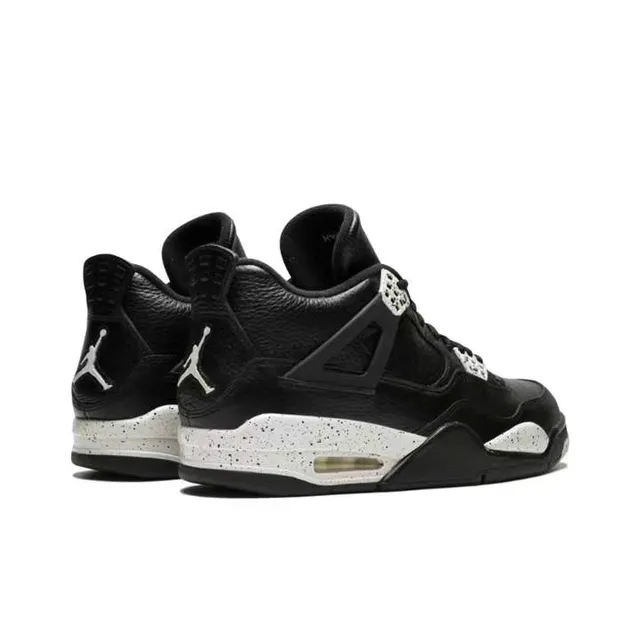 Air Jordan 4 Black White Speckled Basketball Shoes 3