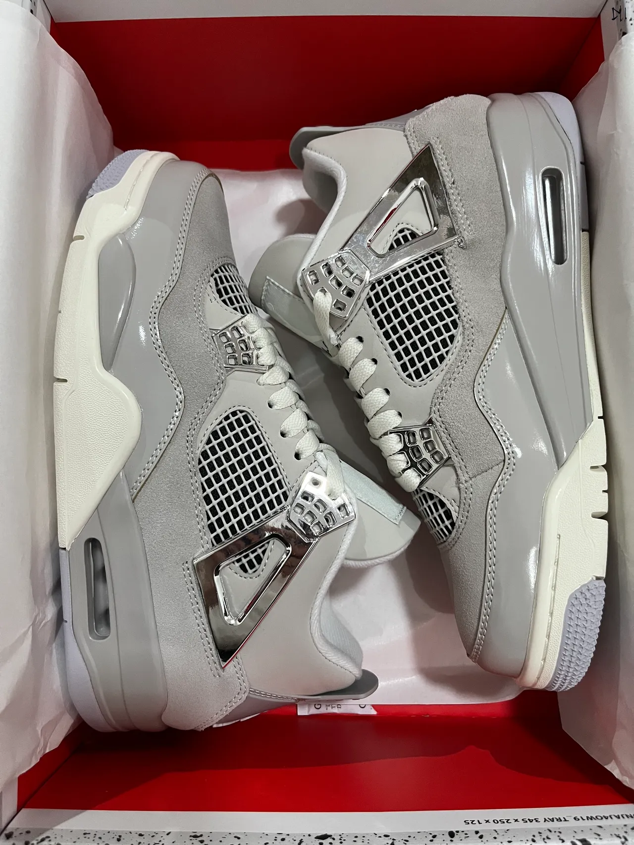 Air Jordan 4 Light Gray Metallic Silver Basketball Shoes 9