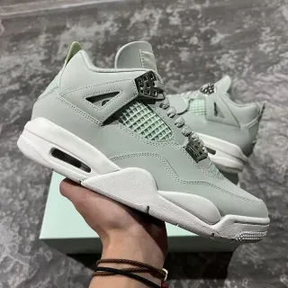 Air Jordan 4 Zapatillas de Baloncesto de Ante Verde Mint de Punta Alta