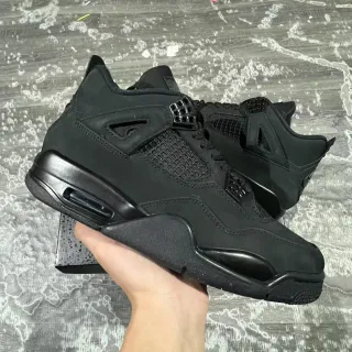 Air Jordan 4 monocromo negro zapatos de baloncesto