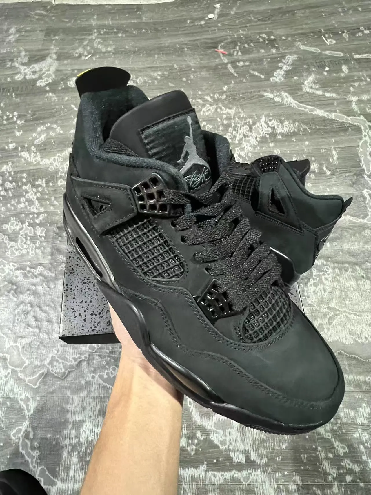 Air Jordan 4 Monochrome Black Basketball Shoes 2
