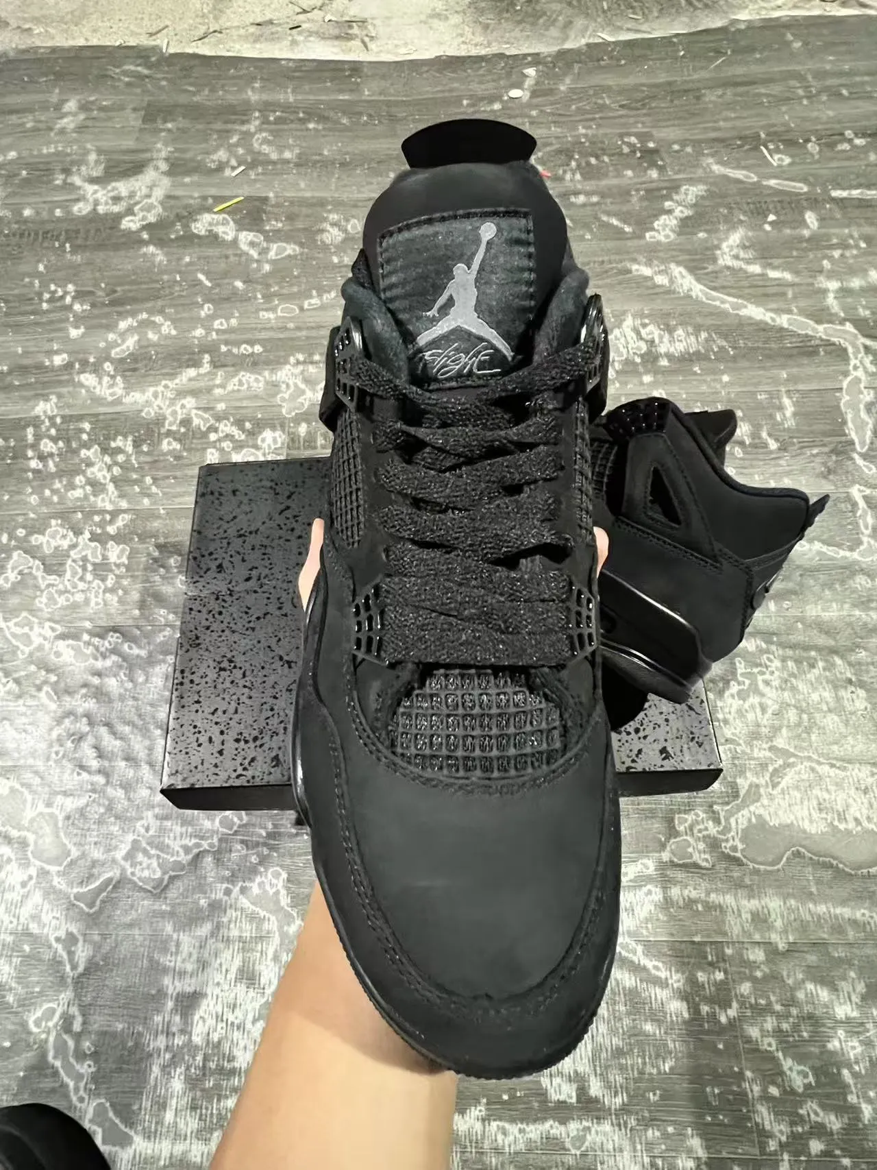 Air Jordan 4 Monochrome Black Basketball Shoes 3