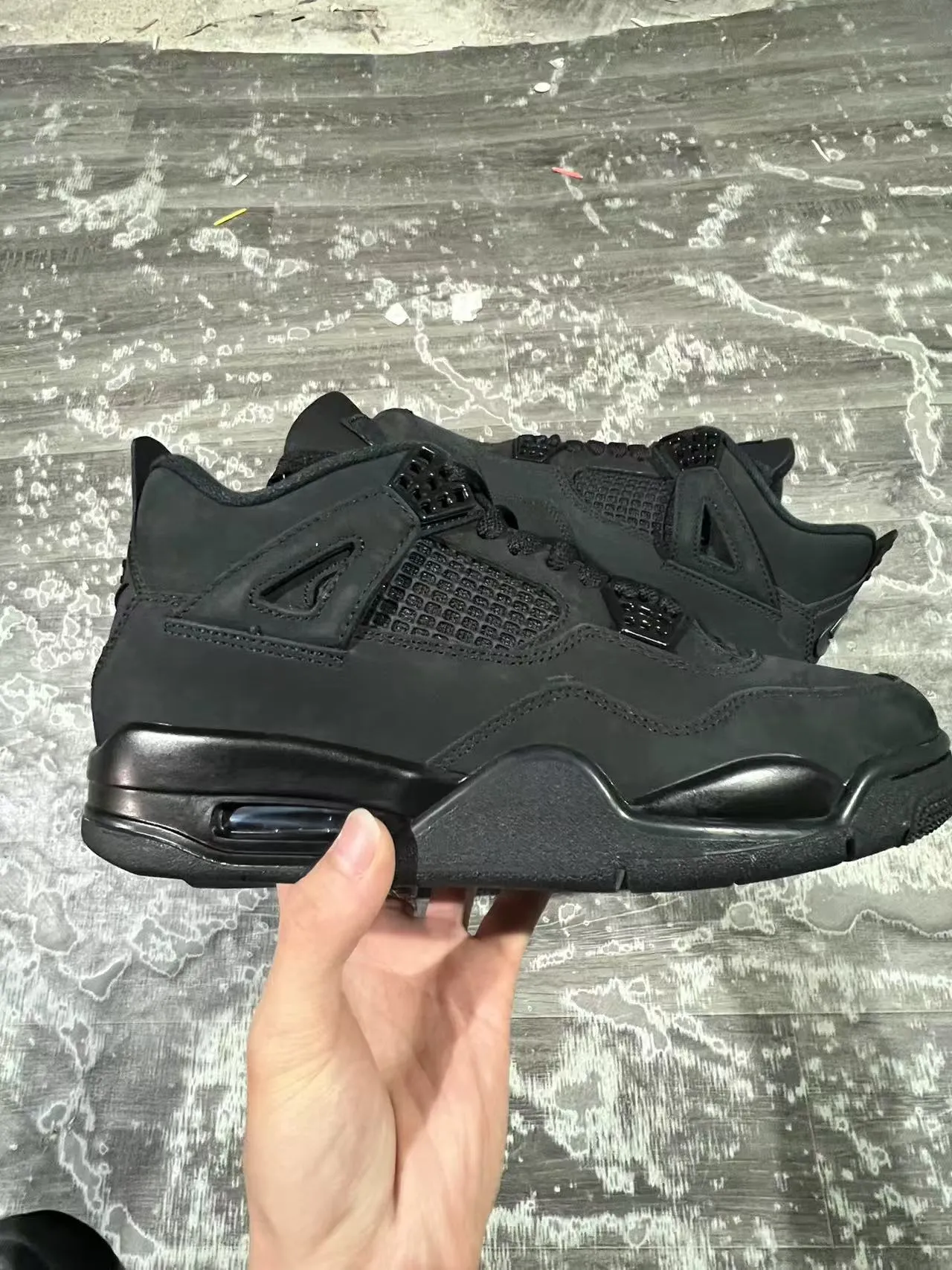 Air Jordan 4 Monochrome Black Basketball Shoes 7