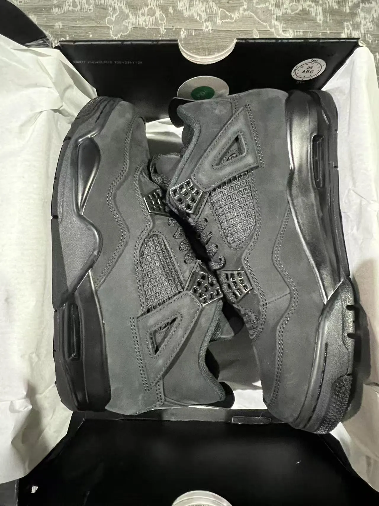 Air Jordan 4 Monochrome Black Basketball Shoes 9