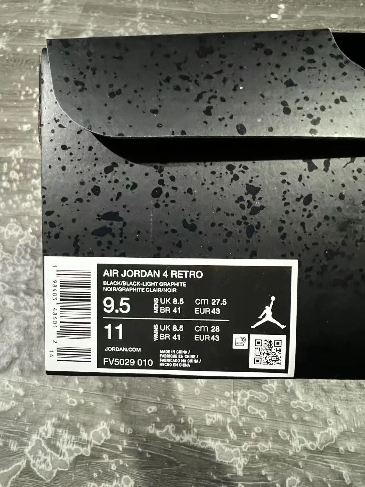 Air Jordan 4 Monochrome Black Basketball Shoes 11