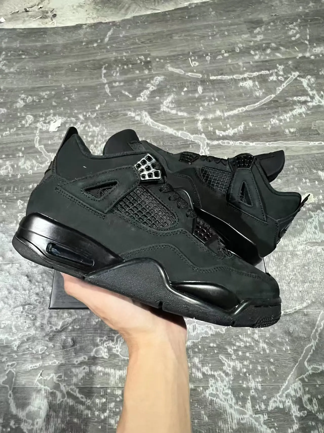Air Jordan 4 Monochrome Black zapatillas de baloncesto 12
