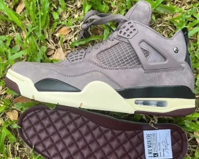 Air Jordan 4 Chaussures de Basketball en Daim Marron Mat 6