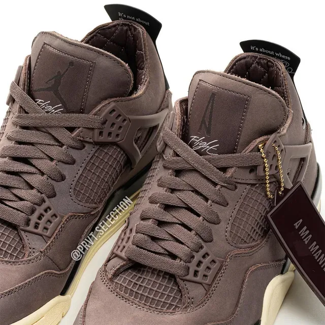 Air Jordan 4 Chaussures de Basketball en Daim Marron Mat 17